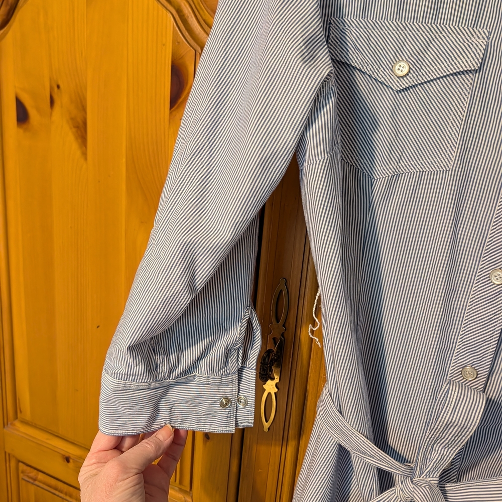 Tommy Hilfiger Blue and White Striped Shirt Dress - Picture 3 of 5